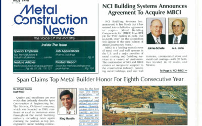 1998 Span Claims Top Metal Builder Honor For Eighth Consecutive Year